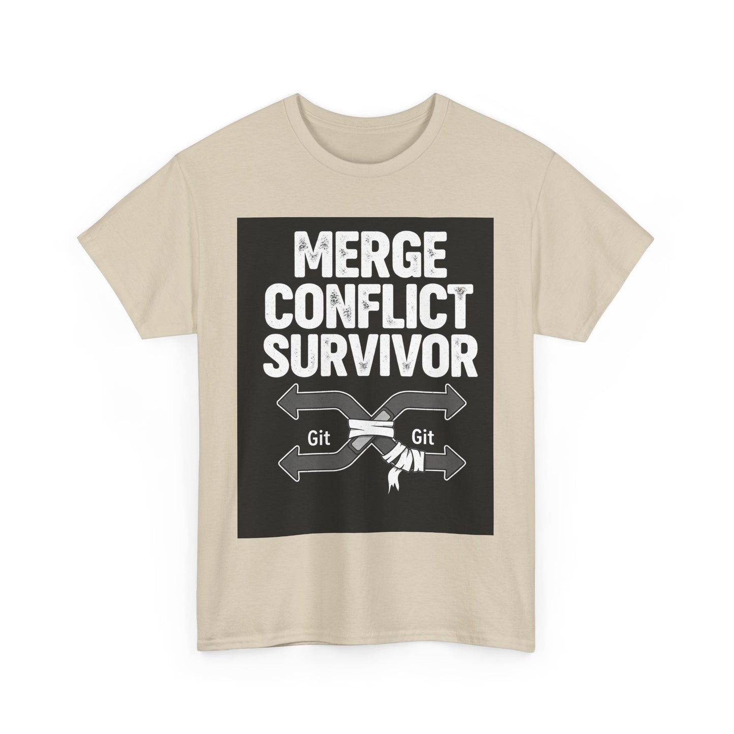 Git Merge Conflict Survivor Tee, Coding humor, Funny Programmer Shirt, Geeky Gift, Coding Humor, IT Professional Apparel, Lightweight Cotton Top