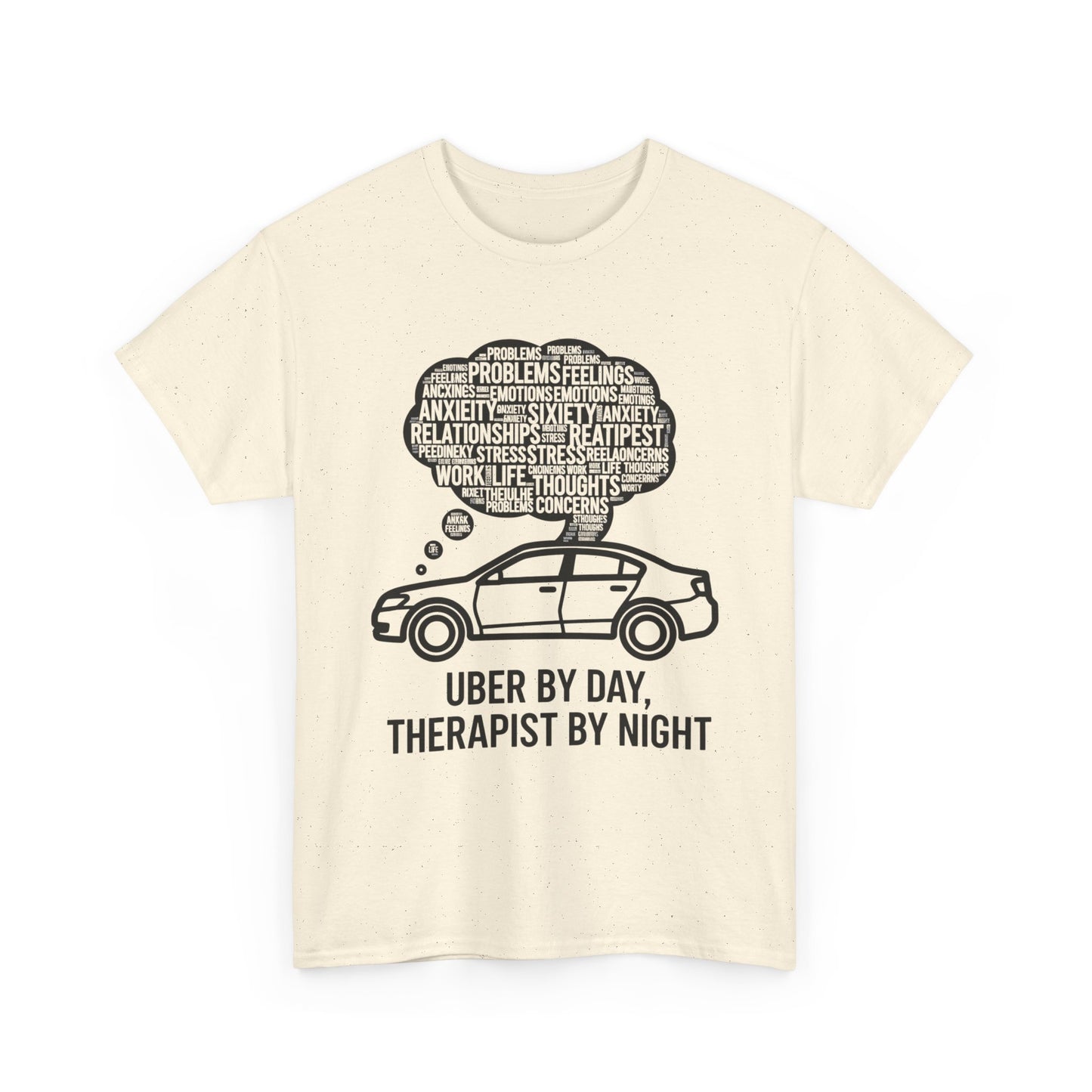Uber by Day, Uber Driver Tee, Therapist by Night Unisex Heavy Cotton Tee, Funny T-Shirt, Gift for Rideshare Drivers, Therapy Humor Shirt, Casual Wear, [...]