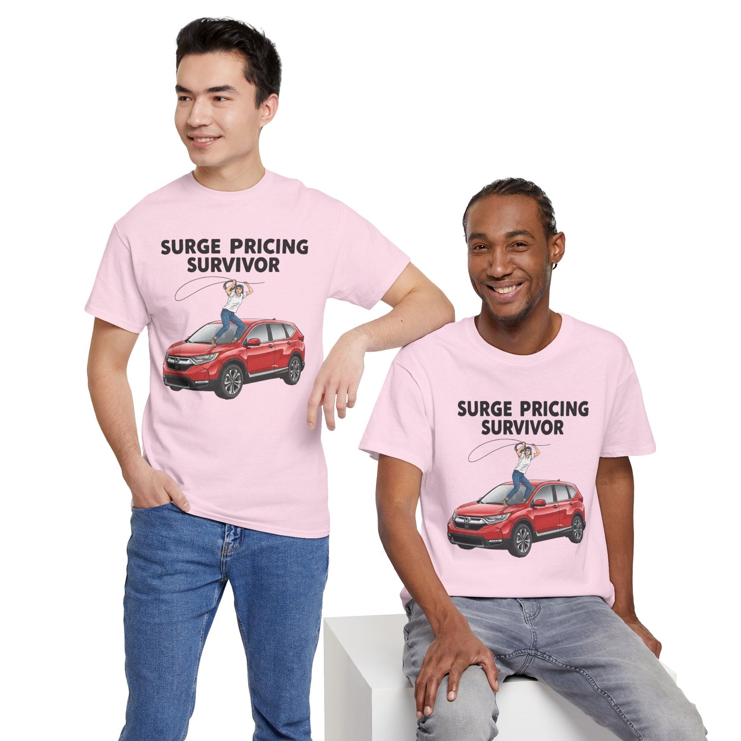 Surge Pricing Survivor Unisex Heavy Cotton Tee, Funny Shirt for Rideshare Drivers, Gift for Gig Economy Workers, Casual Wear