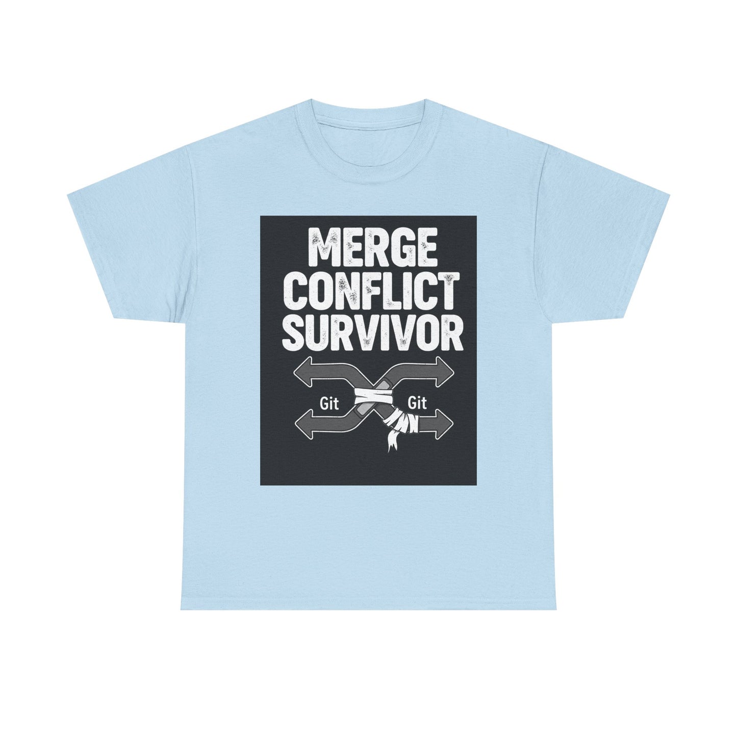 Git Merge Conflict Survivor Tee, Coding humor, Funny Programmer Shirt, Geeky Gift, Coding Humor, IT Professional Apparel, Lightweight Cotton Top