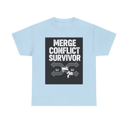 Git Merge Conflict Survivor Tee, Coding humor, Funny Programmer Shirt, Geeky Gift, Coding Humor, IT Professional Apparel, Lightweight Cotton Top