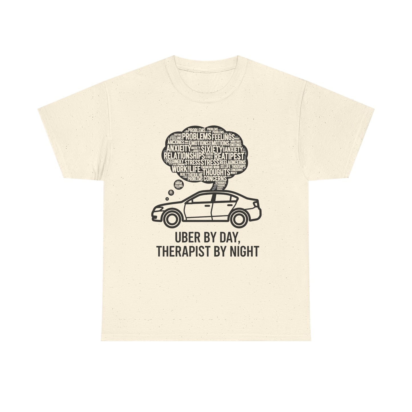 Uber by Day, Uber Driver Tee, Therapist by Night Unisex Heavy Cotton Tee, Funny T-Shirt, Gift for Rideshare Drivers, Therapy Humor Shirt, Casual Wear, [...]