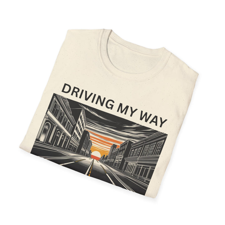 Driving My Way to Freedom T-Shirt |  Rideshare | Uber Driver | Lyft Driver | Unisex Softstyle Tee for Road Trips, Freedom Celebration