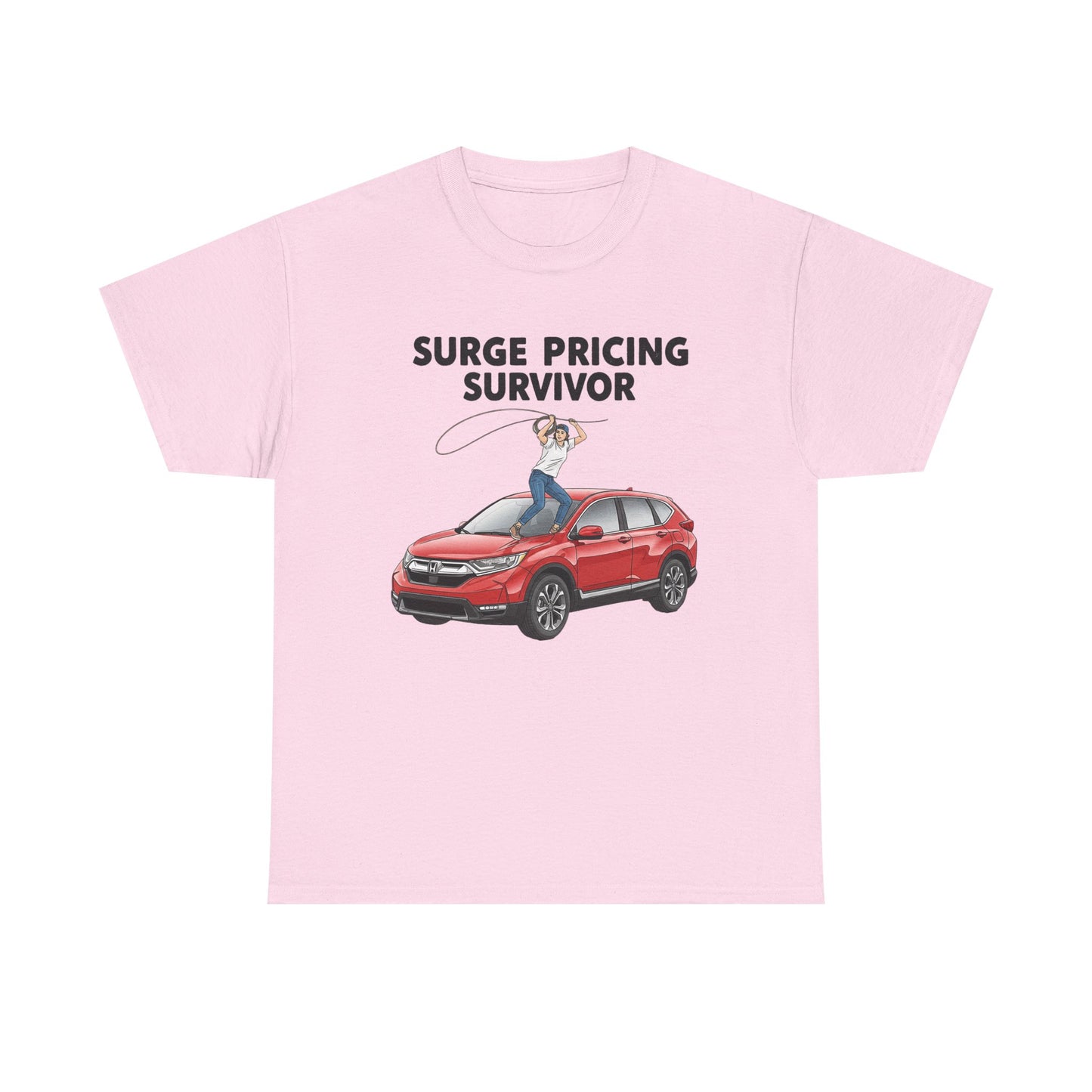 Surge Pricing Survivor Unisex Heavy Cotton Tee, Funny Shirt for Rideshare Drivers, Gift for Gig Economy Workers, Casual Wear
