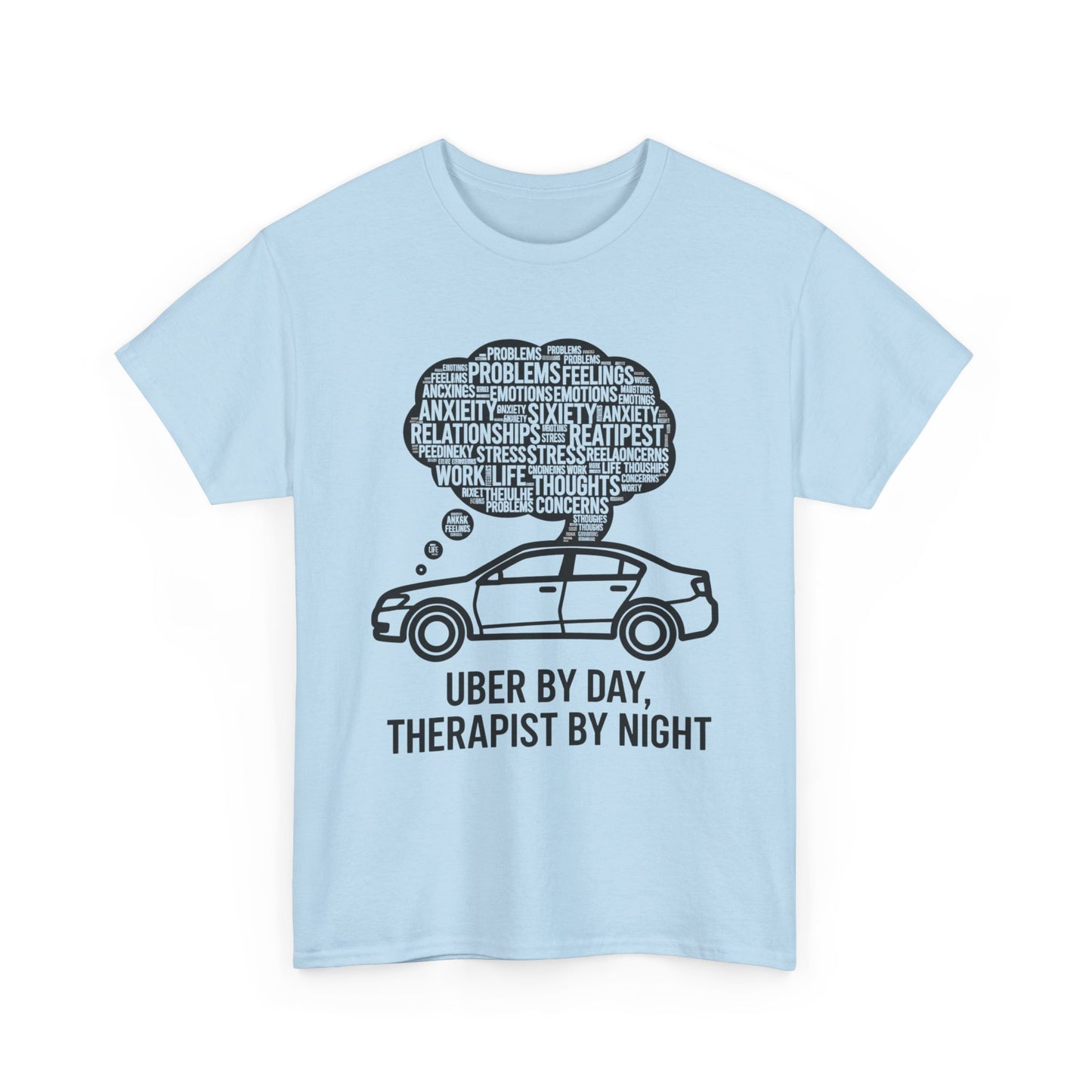 Uber by Day, Uber Driver Tee, Therapist by Night Unisex Heavy Cotton Tee, Funny T-Shirt, Gift for Rideshare Drivers, Therapy Humor Shirt, Casual Wear, [...]