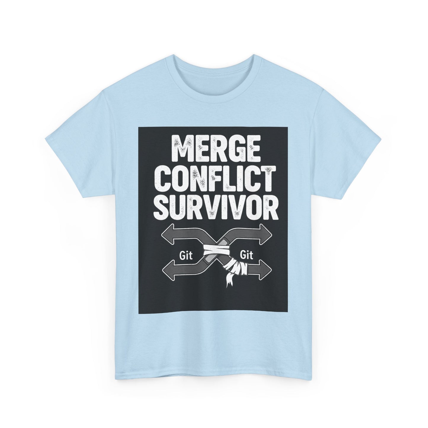 Git Merge Conflict Survivor Tee, Coding humor, Funny Programmer Shirt, Geeky Gift, Coding Humor, IT Professional Apparel, Lightweight Cotton Top