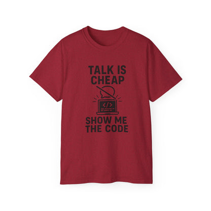 Coding Motivation Tee: Talk is Cheap, Show Me the Code, Programmer Gift, Tech T-Shirt, Geek Fashion, Software Developer Shirt
