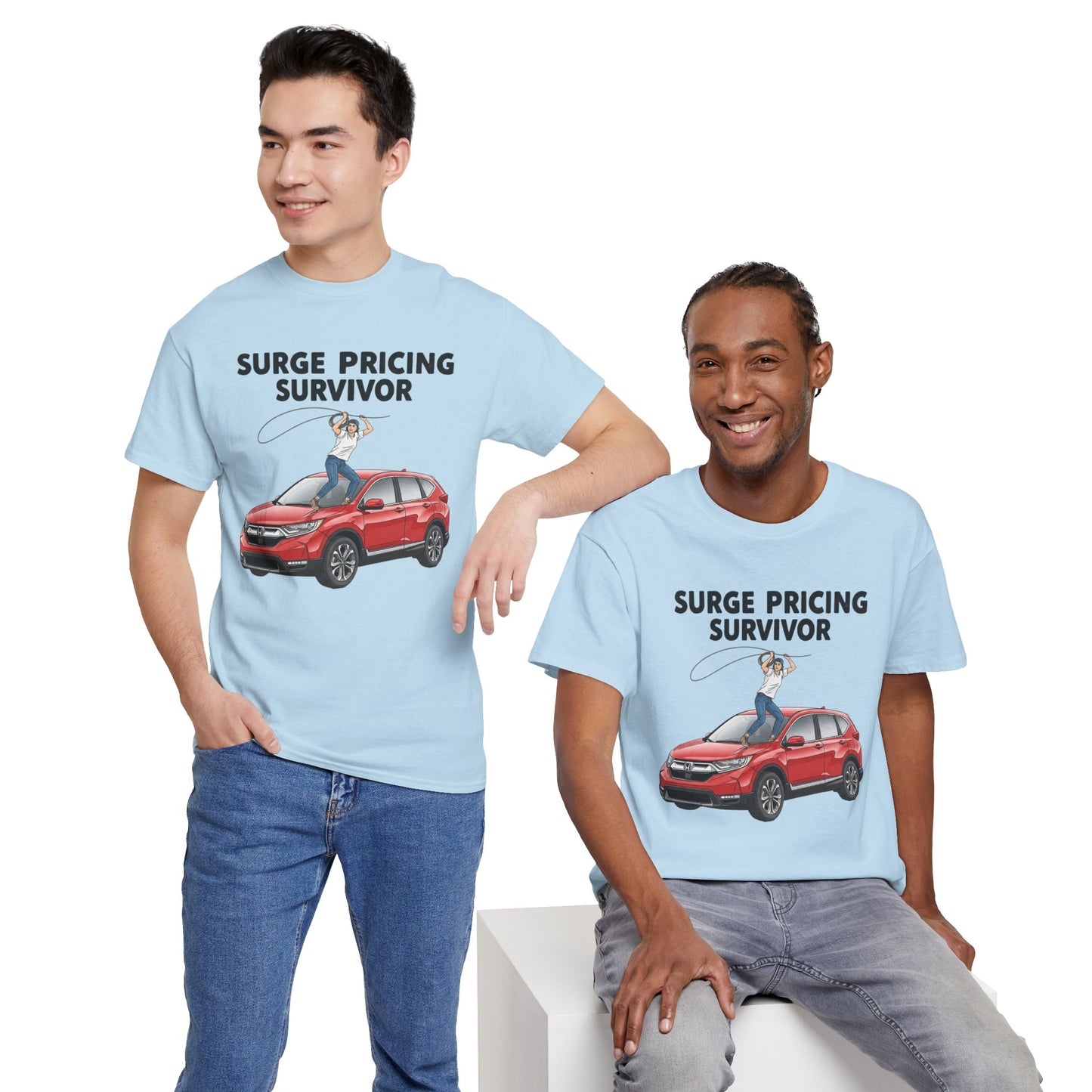 Surge Pricing Survivor Unisex Heavy Cotton Tee, Funny Shirt for Rideshare Drivers, Gift for Gig Economy Workers, Casual Wear