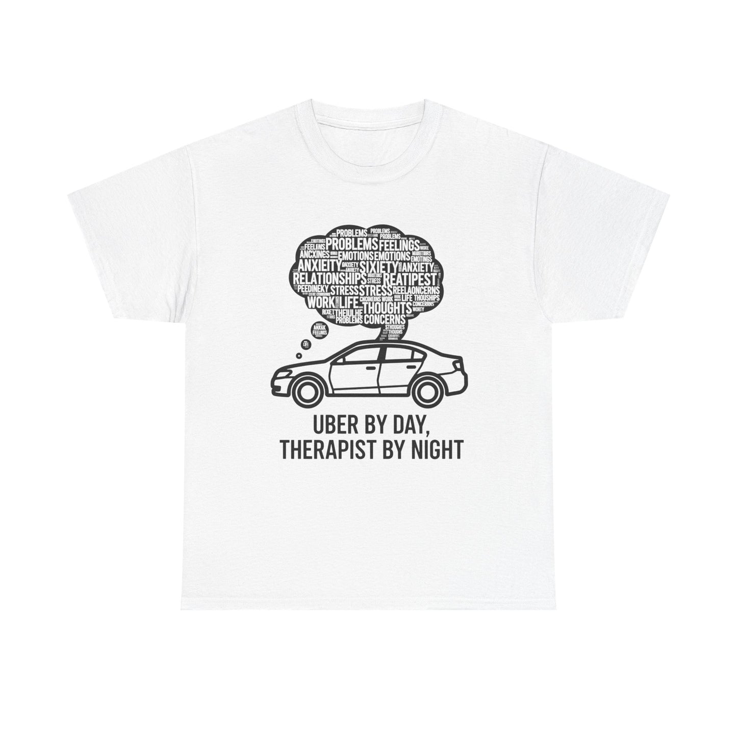 Uber by Day, Uber Driver Tee, Therapist by Night Unisex Heavy Cotton Tee, Funny T-Shirt, Gift for Rideshare Drivers, Therapy Humor Shirt, Casual Wear, [...]