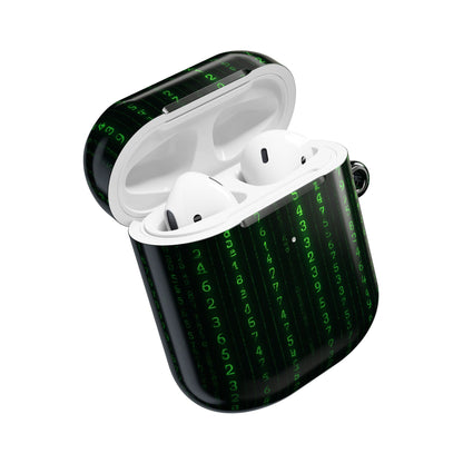 Matrix-Inspired AirPod Case, Green Code AirPods Cover, Geeky Tech Accessory, Unique Gift for Gamers, Protect & Personalize