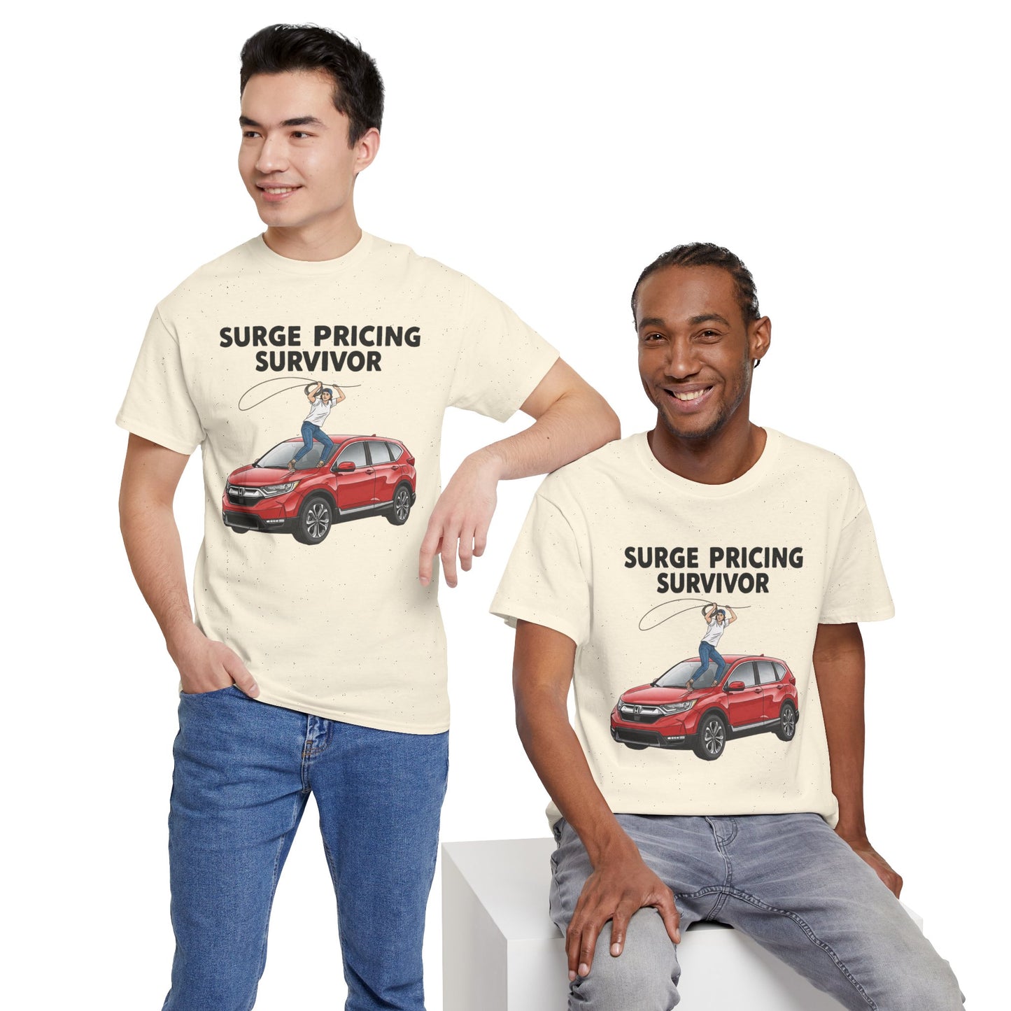 Surge Pricing Survivor Unisex Heavy Cotton Tee, Funny Shirt for Rideshare Drivers, Gift for Gig Economy Workers, Casual Wear