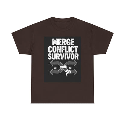 Git Merge Conflict Survivor Tee, Coding humor, Funny Programmer Shirt, Geeky Gift, Coding Humor, IT Professional Apparel, Lightweight Cotton Top
